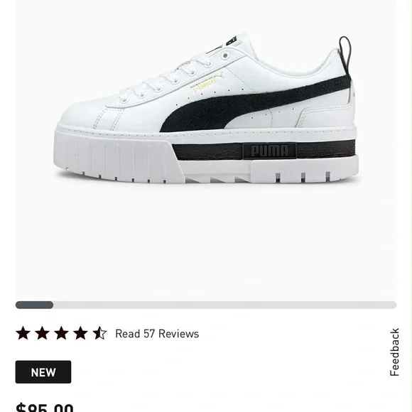 Puma White and Black Chunky Sneakers Mayze Size 11 Women’s - Picture 9 of 9